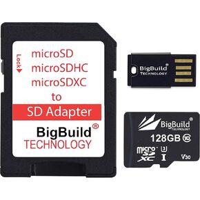 ememorycards 128GB FAST FAST 100MB/S U3 MicroSDXC بطاقة الذاكرة لـ Sony HandyCam HDR-CX405 ، HDR-PJ410B Camcorder