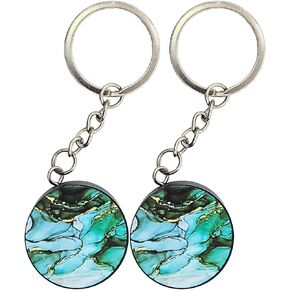 1.18" Keychain Herb/Spice Grinder - Beautiful Designs - Marble - Pineapple (2 Emerald Waves)