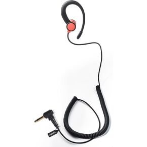 3.5mm Listen Only Surveillance Earpiece with Removable G-Shaped Earhook Compatible with Motorola, HYT, Yaesu, Alinco, Adi Transceivers, Radio Speaker Mics & 3.5mm Devices – Secure Fit, Strong Wire