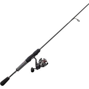 Lew’s Speed Spin CRX Spinning Reel and Fishing Rod Combo, 9+1 Bearings, Speed Gears, Gray/Black/Red