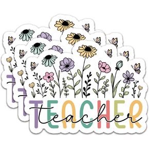 (3Pcs) Teacher Sticker Teacher Stickers Decal Waterproof Vinyl Stickers Adult for Laptop Kindle Car Tumbler Water Bottle Mug Phone Notebook Helmet Size 3"x2.4"