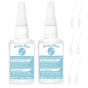 Arrow Glue 60g, Strong Fast Curing Fletching Glue, Arrow Insert Glue for Fletching Vanes, Feathers and Inserts, Perfect for Aluminum, Carbon and Wooden Arrow Shafts