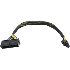 ApplianPar 24 Pin to 10 Pin ATX PSU Main Power Supply Adapter Braided Sleeved Cable for IBM/Lenovo PCs Motherboard and Servers 12-inch