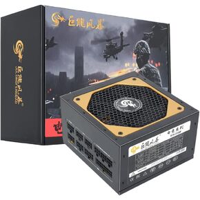 JULONGFENGBAO 850W Power Supply, Fully Modular, 110-230V PSU with AI Cooler Smart Temperature Control, 120MM Low Noise Fan- Black