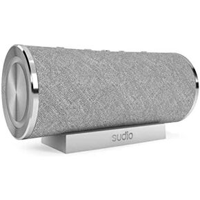 Sudio Femtio Portable Bluetooth Speakers - Wireless, IPX6 Waterproof, Dual Play, with Microphone, 14h Play Time, for Android and iOS (Silver)