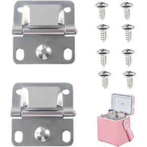 BRBASAP 2 Packs Cooler Hinges Replacement Stainless Steel Compatible for 5235 6262 6270 Ice Chests Durable for Repairing Freezer Parts Heavy Duty Latch Cap