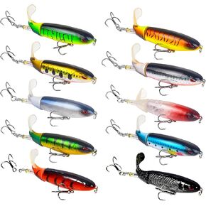 Fishing Lures for Bass Whopper Lures Kit Top Water Fishing Lures with BKK Hooks Popper Floating Lure for Bass