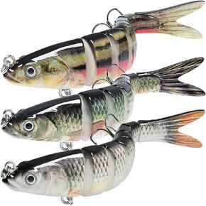 Fishing Lures for Freshwater or Saltwater, Easy to Use for Family Fishing Beginner and Pros, Most Lifelike Jointed Swimbait，Slow Sinking Bass Pike Panfish Walleye Lures, Fishing Gifts for Men