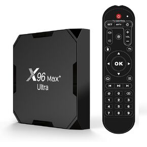 Android 11 TV Box 4GB RAM 32GB ROM Amlogic S905X4 Quad Core ARM Cortex A55 CPU & ARM Mali-G31 MP2 GPU 2.4G/5G WiFi Support BT 100M DLAN Smart TV Box - Model No.: X96Max+ Ultra 4GB 32GB