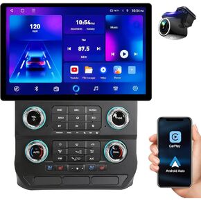 Car Radio Stereo Upgrade for Ford F150 2015-2020 F250 F350 F450 2017-2022,13.1Inch (4+64G) Android 13 Touchscreen Head Unit with Wireless Carplay Android Auto GPS SWC WiFi Radio Bluetooth HD Camera
