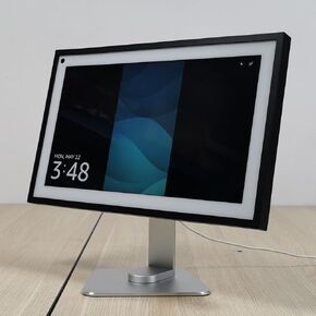 SilverEcho Show 15 & Echo Show 21 Stand, Swivel & Tilt Adjustable Aluminum Base, 360° Rotation & 50° Tilt, Compatible with Echo Show 15/21, Durable & Non-Slip Design (Silver)