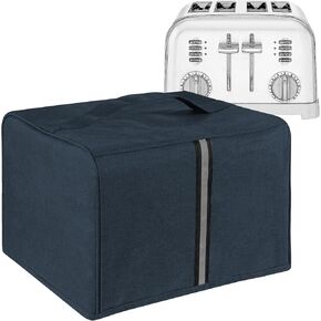 Toaster Cover Compatible with Most 4-slice Toasters, Toaster Cover Storage for Most 4-slice Toasters， Washable and Dust Protection (Dark Blue)