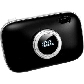 Hand Warmers Rechargeable USB, Electric Reusable Battery Powered Power Bank Handwarmer, 10000mAh Long Lasting Portable Pocket Heater, for Women, Men, Christmas, Camping, Golf, Black Midnight