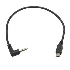 Seadream 30cm Right Angled 90 Degree 3-Pole 3.5mm DC Male AUX Audio Jack to Mini USB Male Microphone Adapter Cable 1PCS