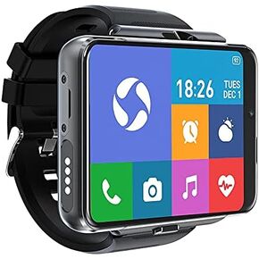 Smart Watch for Men, 4G Smartwatch for Android and iOS 2.88 Inch Touch Screen Android 9.0 OS 4GB+64GB Activity Tracker with Face Unlock Dual Cameras WiFi GPS Detachable Band (Black)