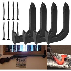 4 Pack Railroad Spike Rack Gun Hook Wall Mount fits for Shotgun Rifle Hunting Western Decor Blacksmith, Wall Decor, Western Rustic Hook Gun Rustic Gun Gifts