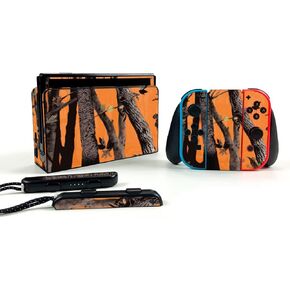 MightySkins Skin Compatible with Nintendo Switch OLED - Orange Camo | Protective, Durable, and Unique Vinyl Decal wrap Cover | Easy to Apply, Remove, and Change Styles | Made in The USA
