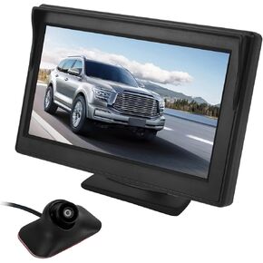 Wired Backup Camera for Car No Signal Loss or Delay, with 5" Inch Display Included 2 Brackets for Installation, Rear Camera has High Resolution for Car Reversing