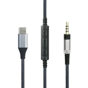 NewFantasia USB C Type-C Audio Cable Compatible with Sennheiser Momentum, Momentum 3, Momentum 2.0, HD1 Headphone, Remote Volume Mic Compatible with iPhone 15/16/Pro/Plus, Compatible with iPad