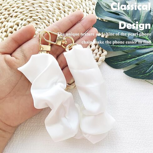 Cell Phone Charm for Women, Pearl Beaded Phone Lanyard Crossbody Cell Phone Detachable Wrist Strap,Chain Wristlet with 2 Pack Phone Tether Tab for Shopping Traveling Party Walk Gift in Saudi Arabia