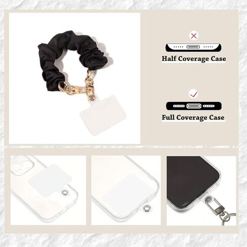 Cell Phone Charm for Women, Pearl Beaded Phone Lanyard Crossbody Cell Phone Detachable Wrist Strap,Chain Wristlet with 2 Pack Phone Tether Tab for Shopping Traveling Party Walk Gift in Saudi Arabia