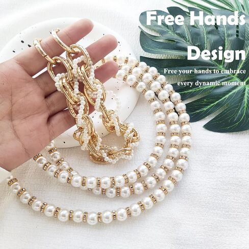 Cell Phone Charm for Women, Pearl Beaded Phone Lanyard Crossbody Cell Phone Detachable Wrist Strap,Chain Wristlet with 2 Pack Phone Tether Tab for Shopping Traveling Party Walk Gift in Saudi Arabia