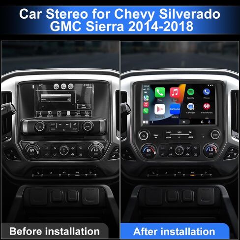 Android 13 Car Stereo for Chevy Silverado GMC Sierra 2014-2018 with Original car Style knob,10 inch Wireless CarPlay Android Auto/BT/GPS/FM/SWC Radio 2GB 64GB in Saudi Arabia