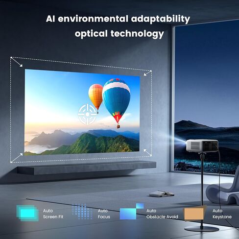 [Auto Focus& Auto Keystone] FLICKERPRO S10 4K Projector, WiFi6 and BT5,700 ANSI, 3D Movie Projector, Outdoor Projector support USB/HDMI/PC/TV/Game console for Movies & Videos in Saudi Arabia