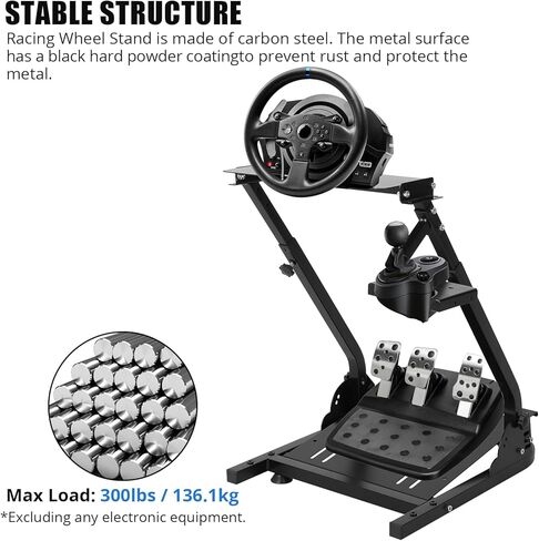 Garveehome Racing Teadering Wheel Stand ، قابلة للتعديل وقابلة للطي ، قابلة للتعديل ، متوافق مع G25/G27/G29/G920 ، حامل محاكاة السباق in Kuwait