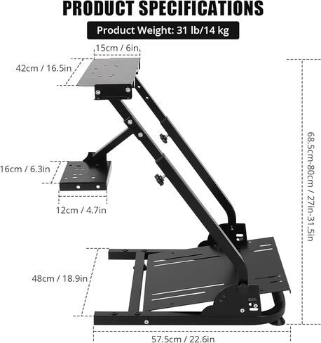 Garveehome Racing Teadering Wheel Stand ، قابلة للتعديل وقابلة للطي ، قابلة للتعديل ، متوافق مع G25/G27/G29/G920 ، حامل محاكاة السباق in Kuwait