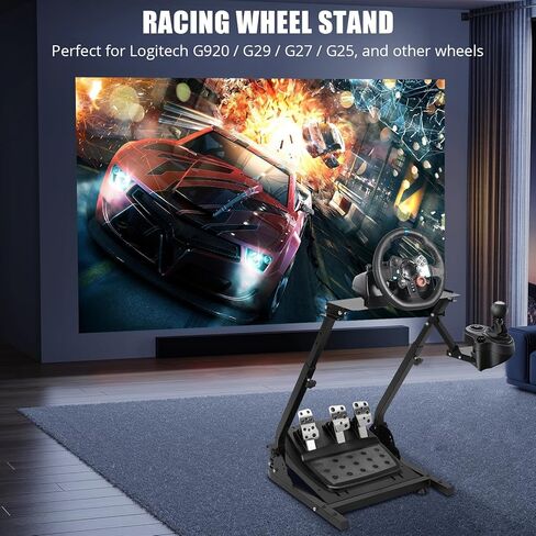 Garveehome Racing Teadering Wheel Stand ، قابلة للتعديل وقابلة للطي ، قابلة للتعديل ، متوافق مع G25/G27/G29/G920 ، حامل محاكاة السباق in Kuwait