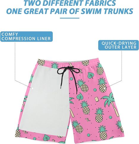 Buauty Mens Swim Trunks with Compression Liner 5 Inch Inseam Swim Shorts Quick Dry Mens Swimsuit Board Shorts with Pockets in Saudi Arabia