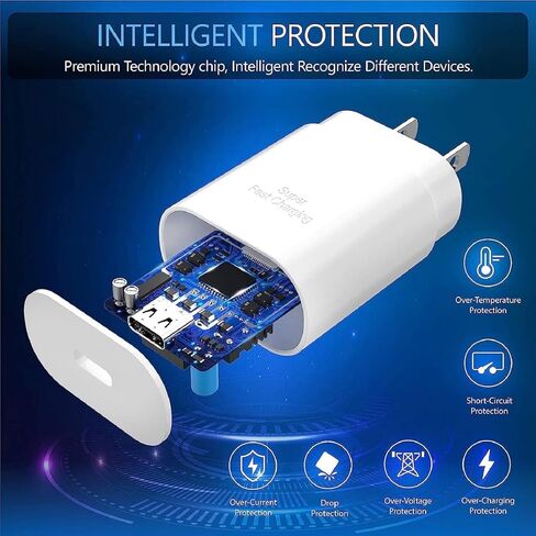 لشاحن Samsung A16 A15 A55 S23 S24 Type C Charger Super Fast Charging 25W USB C Charger مع سلك كابل C 6ft C لـ Samsung Galaxy S25/S24/S23/S22/S21/S20/Ultra/Plus/Fe/Note 20/10 /z fold/z flip in Kuwait