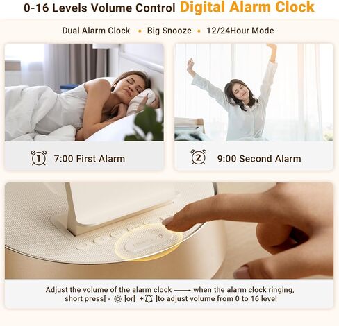 Alarm Clock with Wireless Charger for Bedrooms, Mag-Safe Charger with Night Light Bluetooth Speaker, Wireless Charger Dock Station for iPhone 16 15 14 13 12 11 Pro Max, Apple Watch, AirPods Pro in Saudi Arabia