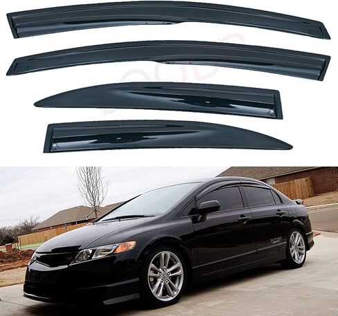 2pcs Front Smoke Tint Sun/Rain Guard Outside Mount Tape-On Vent Window Visors Compatible with 94-01 Integra 2-Door Coupe/Hatchback DC2 in Kuwait