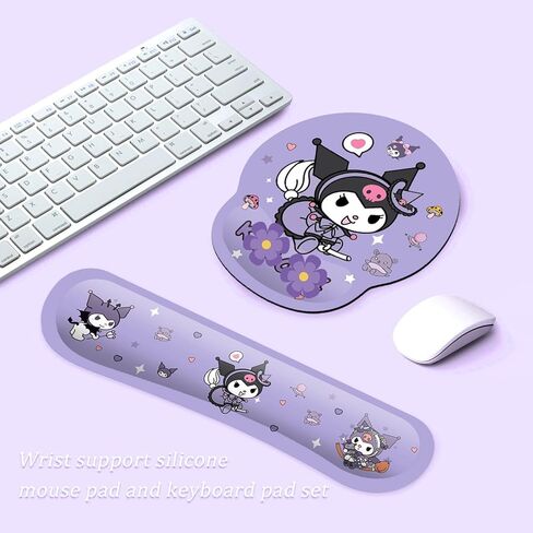 مجموعة دعم معصم وسادة الماوس من Kitty ، Mousepad مع قاعدة PU غير القابلة للانزلاق ، وسادة الماوس من الهلام 3D كيتي مع راحة معصم للمكتب ، والألعاب ، والكمبيوتر (WMP-Kur) in Kuwait