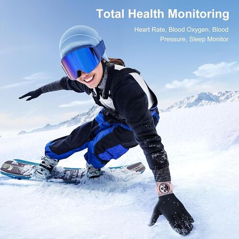 Smart Watch (Answer/Make Calls), Ultra Thin 1.43’’ AMOLED Smart Watches for Men Women, 100+ Sport Modes Fitness Tracker with Blood Oxygen/Heart Rate Monitor, IP68, Android IOS(with 2 bands)(Pink) in Kuwait