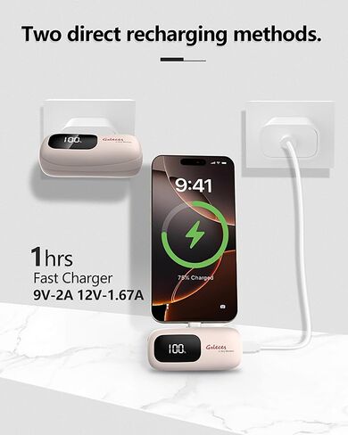 Mini Portable Charger for iPhone 20W 5000mAh USB-C Power Bank for iPhone 15 Charger Fast Charging Compatible with iPhone 16 15 Pro/15 Plus/15 Pro Max/iPad/AirPods Samsung (Black) in Saudi Arabia