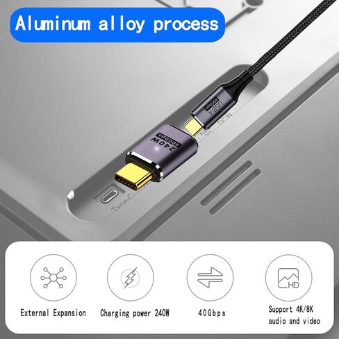 مستقيم USB C ذكر إلى موسع محول أنثى. نوع C مقرن مع PD 240W 40 جيجابت في الثانية 8K/60Hz فيديو متوافق مع Thunderbolt 4/3 ، MacBook Pro/Air ، الكمبيوتر المحمول ، الكمبيوتر اللوحي ، الهاتف ، الهاتف in Kuwait