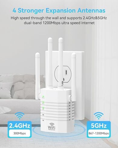 WIFI Range Extender Signal Signal Booster حتى 12880 قدمًا مربعًا و 105 أجهزة ، تمديد نطاق WiFi Amplifier WiFi ، معزز إشارة WiFi للمنزل ، متكرر على الإنترنت مع منفذ Ethernet in Kuwait