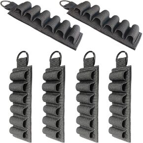 6 Pack Shotgun Shell Holder 12GA Sticker, Side Saddle Shotgun Card for Stock or Receiver, 12 Gauge Shell Holder Magazine, Shotshell Ammo Carrier, Ammunition Pouch, Shell Organizer - Black