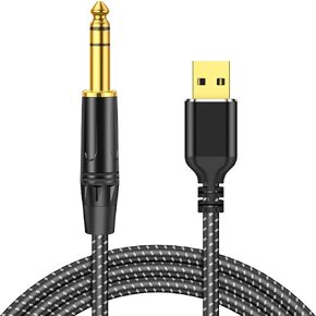 كابل الصوت الاستريو USB إلى 1/4 TRS ، 4ft USB A إلى 6.35 مم 1/4 بوصة محول صوت الذكور لأجهزة الكمبيوتر المحمولة ، Windows ، الكمبيوتر ، مكبر الصوت ، مكبر صوت ، ملاحظة: لا تدعم التسجيل ، السيارة ، MP3 ، شاحنة ، TV USB منافذ USB
