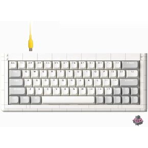 01Adam 60% Mechanical Keyboard, 64-Key ANSI, Lego-Compatible Case, Gasket Mount, Hot-swappable, Wired, Linear Switch, RGB, QMK, Vial for Win/Mac, Full Kit (White)