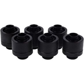 Alphacool 17234 Eiszapfen 16/10mm Compression Fitting G1/4 - deep Black Sixpack Water Cooling Fittings