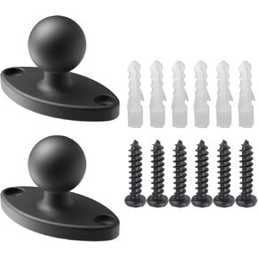 2PC 1'' Ball Diamond Mount Base Compatible with RAM Mounts B Size 1 inch Ball Double Socket Arm