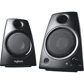 Logitech Z130 PC Speakers, Full Stereo Sound, Strong Bass, 3.5mm Audio Input, Headphone Jack, Volume Controls, Computer/TV/Smartphone/Tablet - Black