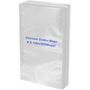 300 Count Pint Vacuum Sealer Bags with BPA Free and Heavy Duty, Vacuum Seal Food Sealer Bags,Great for Food Storage Vaccume Sealer PreCut Bag(6x10 in)