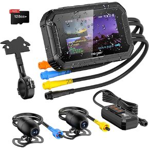 Motorcycle Dash Cam,1080P + 1080P Motorcycle Camera Front and Rear,3-inch Display,GPS, Wi-Fi, IP67 Waterproof, Support 128 GB Max