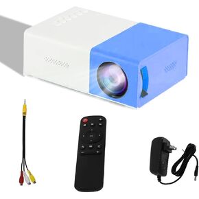 Video Projectors Mini Projector for Cartoon, Kids Gift, Smart Movie Projector for Home Theater/Outdoor, Compatible with HDMI, USB, Audio, TF Card, AV and Remote Control（Blue)