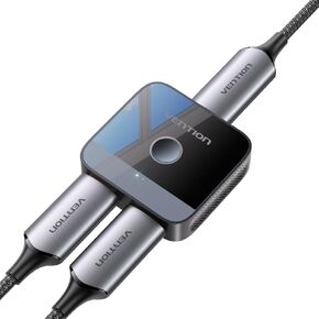 HDMI Switch 2 in 1 Out 4k@60hz, HDMI Switch 2 in 1 Out with LED Indicators/HDMI Splitter 2 in 1 Out/HDMI Switcher Support 4K 3D HDR for Xbox PS5/4/3/Blu-Ray TV/Player/Laptop PC